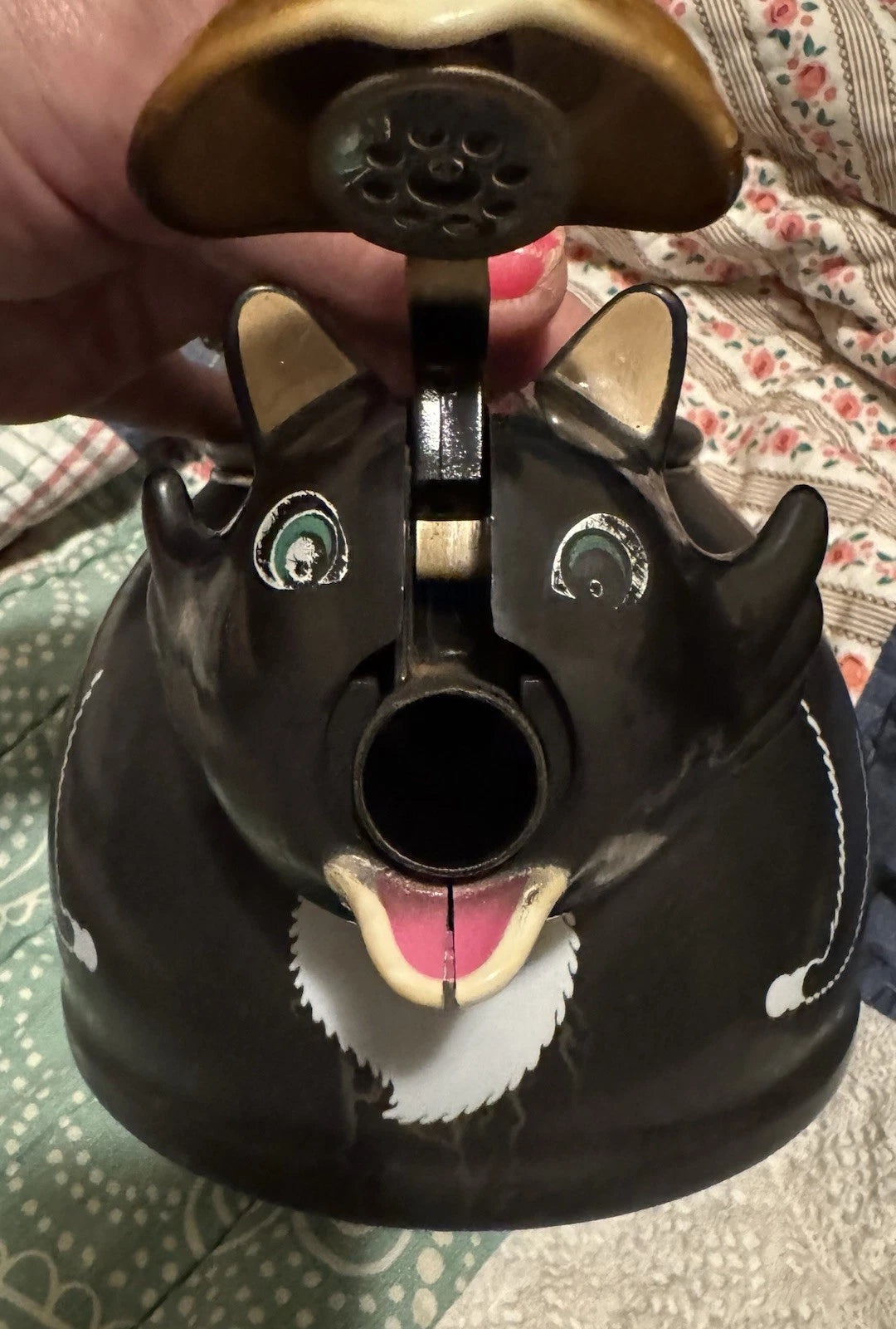 Vintage Rare MM Kamenstein Novelteas TeaCatty Cat Head Whistling Tea Pot