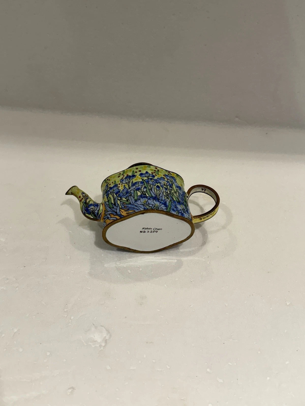Miniature Teapot Enamel By Kevin Chen Vincent Van Gogh Irises