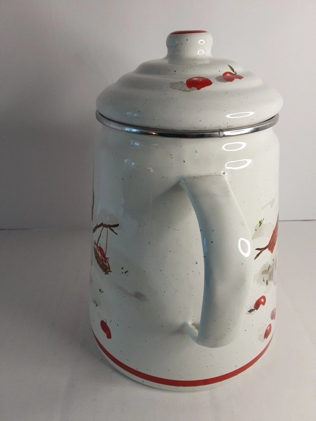 Enamelware Coffee Cocoa tea Pot Mitford Jan Karon Hallmark 8.5 " Tall  Holidays