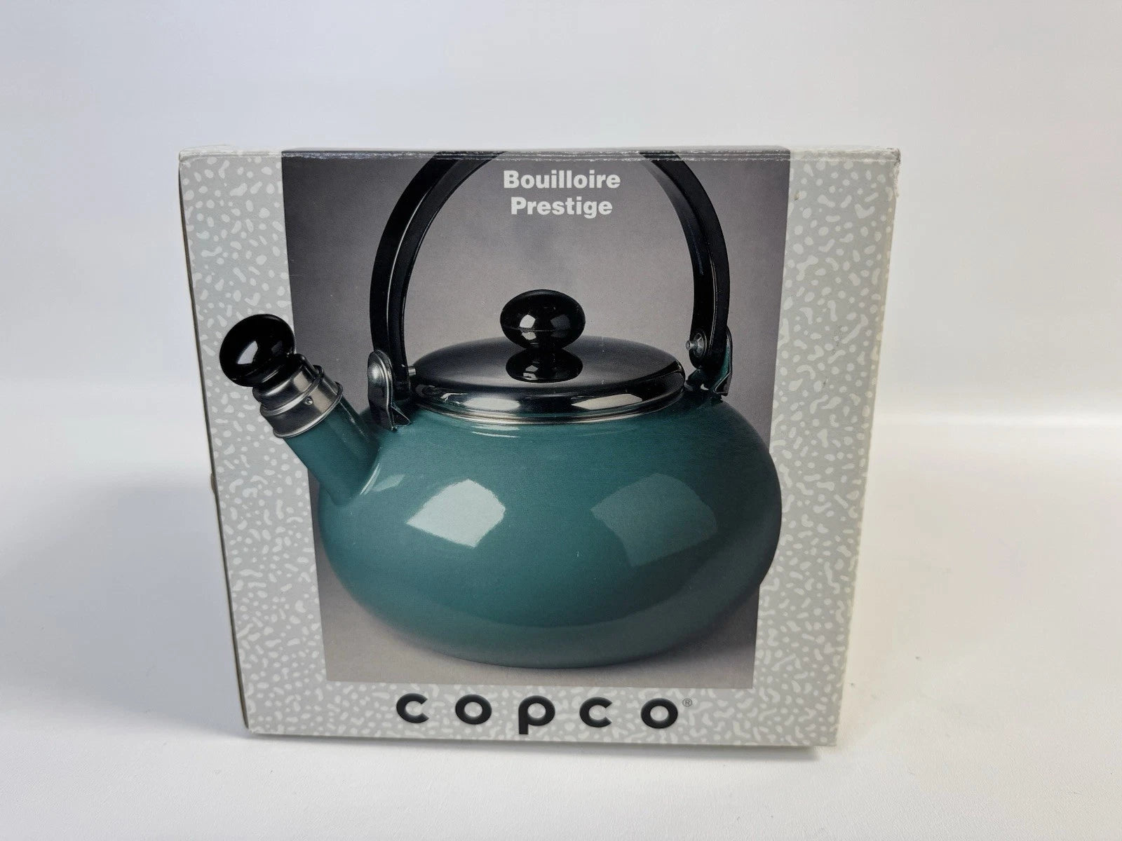 Copco Prestige 2.4l Tea Kettle Teal Blue Enamel Whistling Tea Pot - NEW in Box