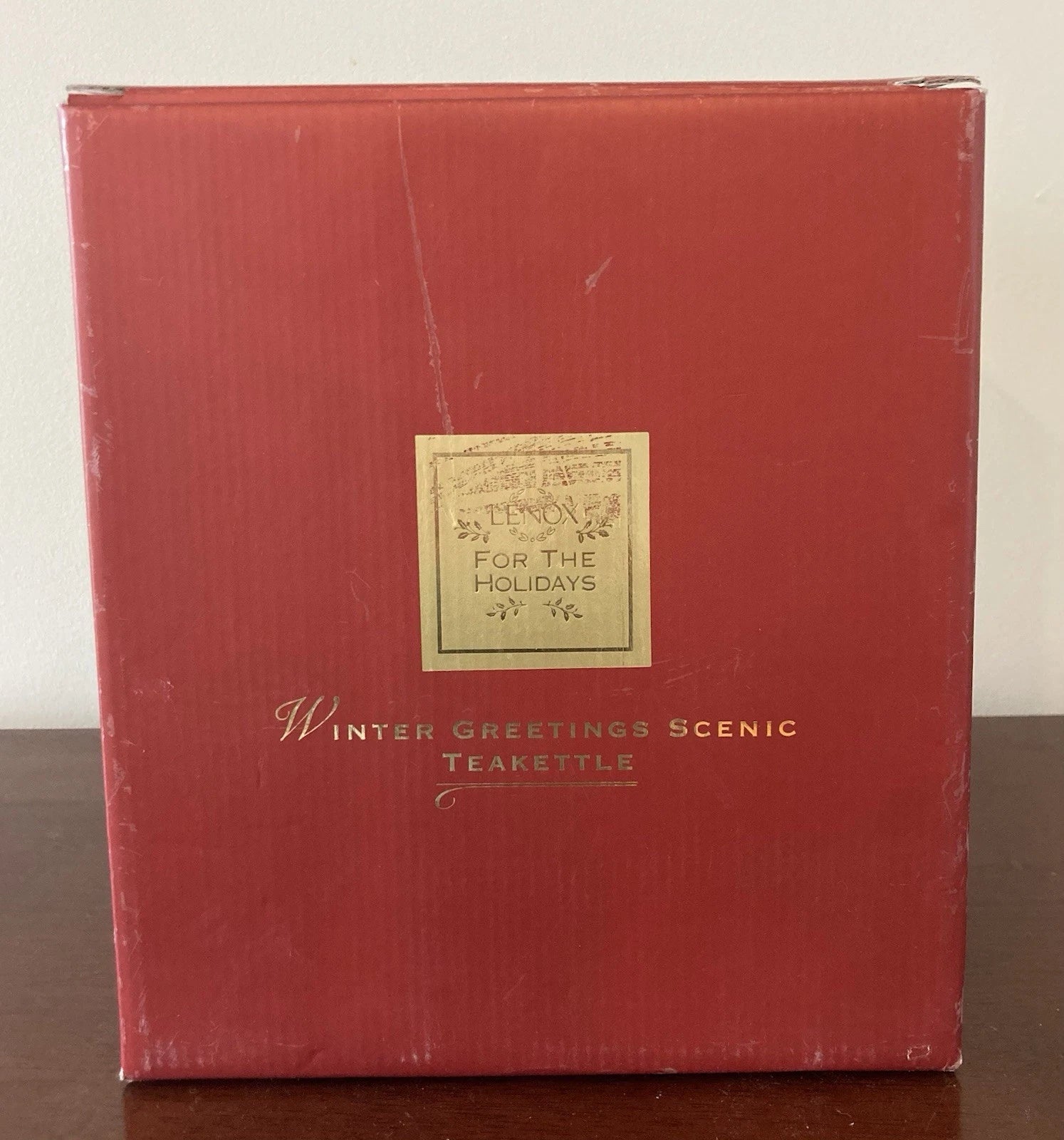 Lenox Winter Greetings Scenic Tea Kettle Enamel Cardinals NEW IN BOX!