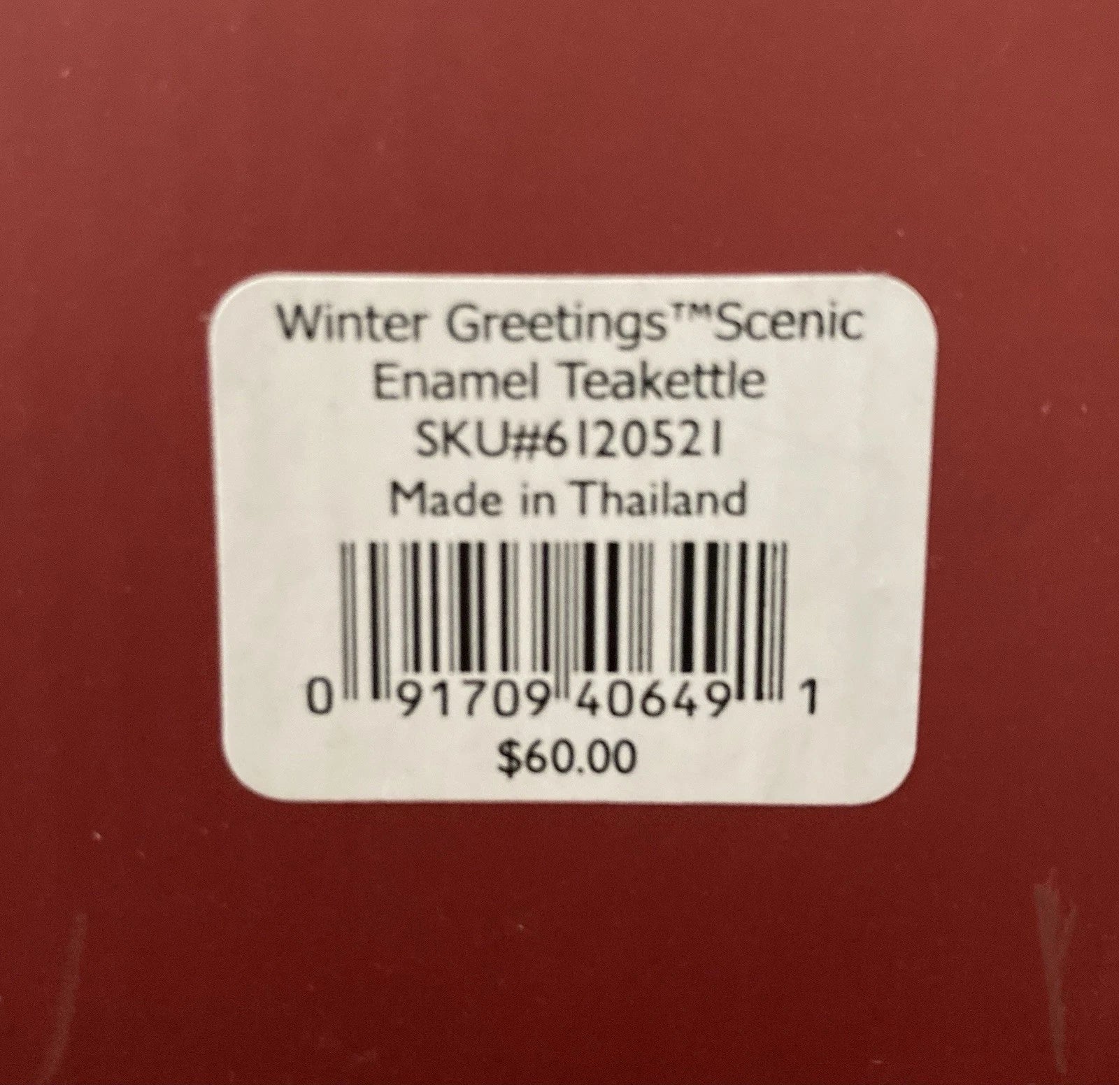 Lenox Winter Greetings Scenic Tea Kettle Enamel Cardinals NEW IN BOX!