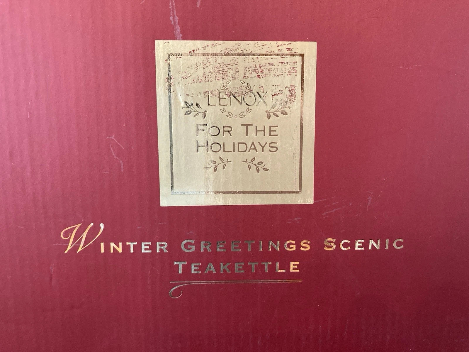 Lenox Winter Greetings Scenic Tea Kettle Enamel Cardinals NEW IN BOX!