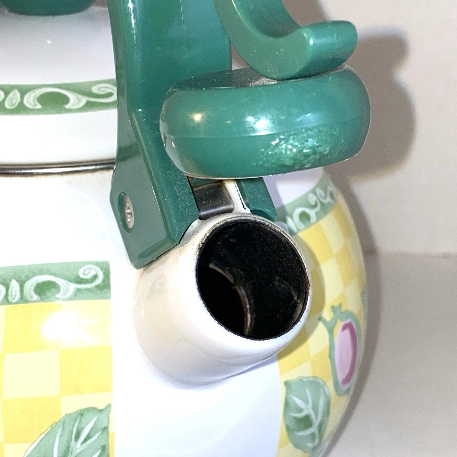 Vintage VILLEROY & BOCH - Metal & Enamel Whistler Tea Kettle "A Rose" ~ Roses