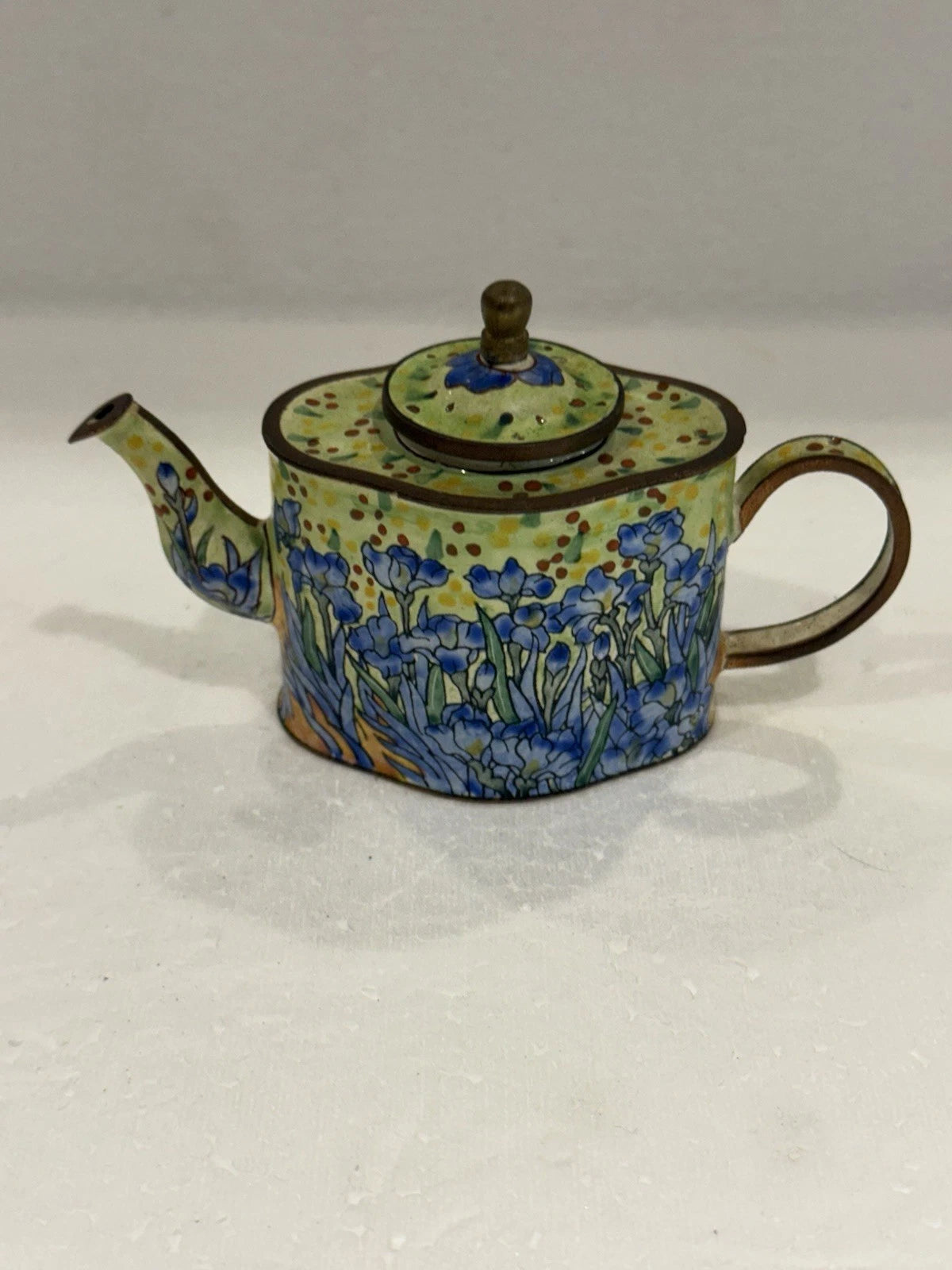 Miniature Teapot Enamel By Kevin Chen Vincent Van Gogh Irises