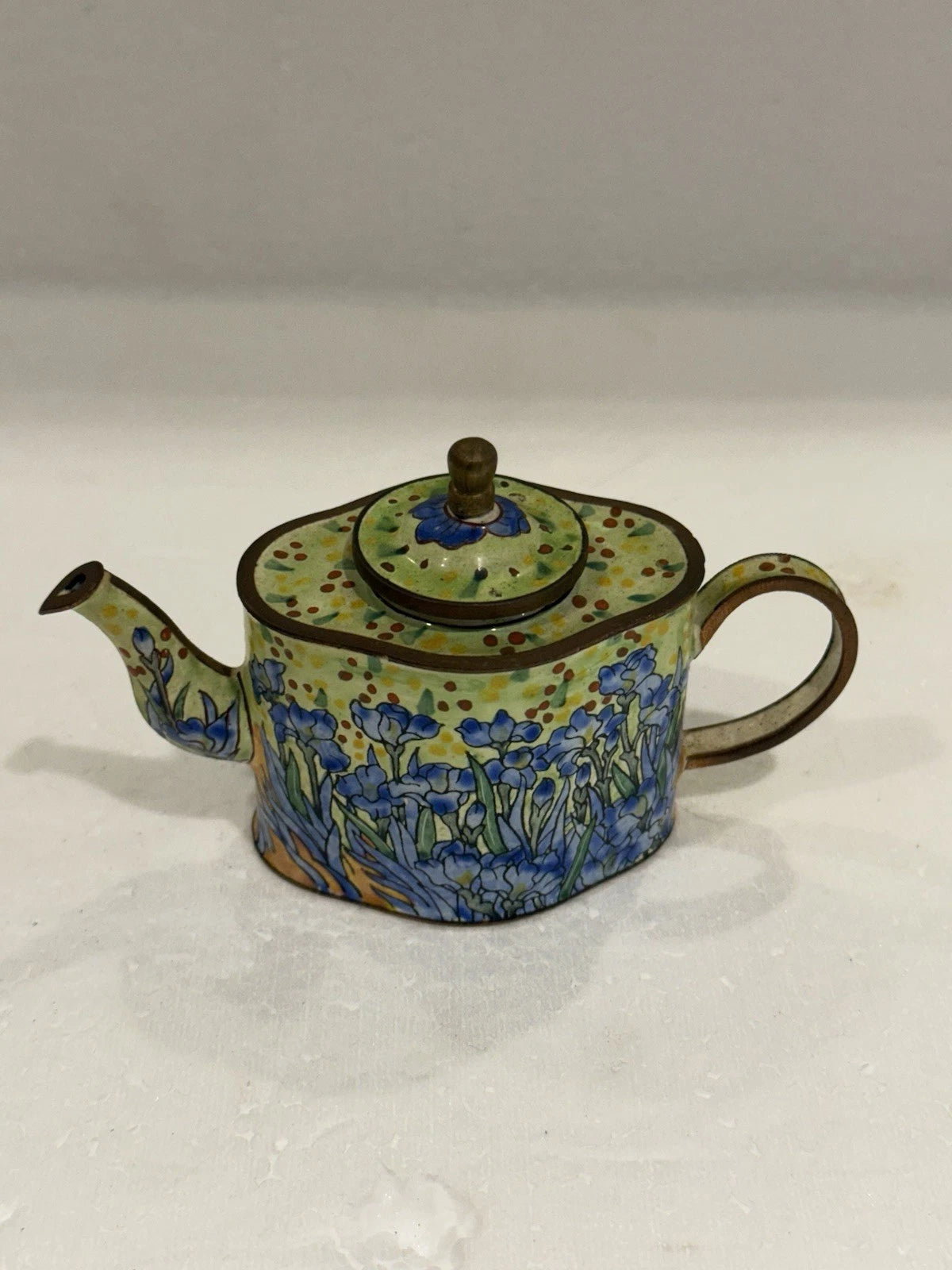 Miniature Teapot Enamel By Kevin Chen Vincent Van Gogh Irises