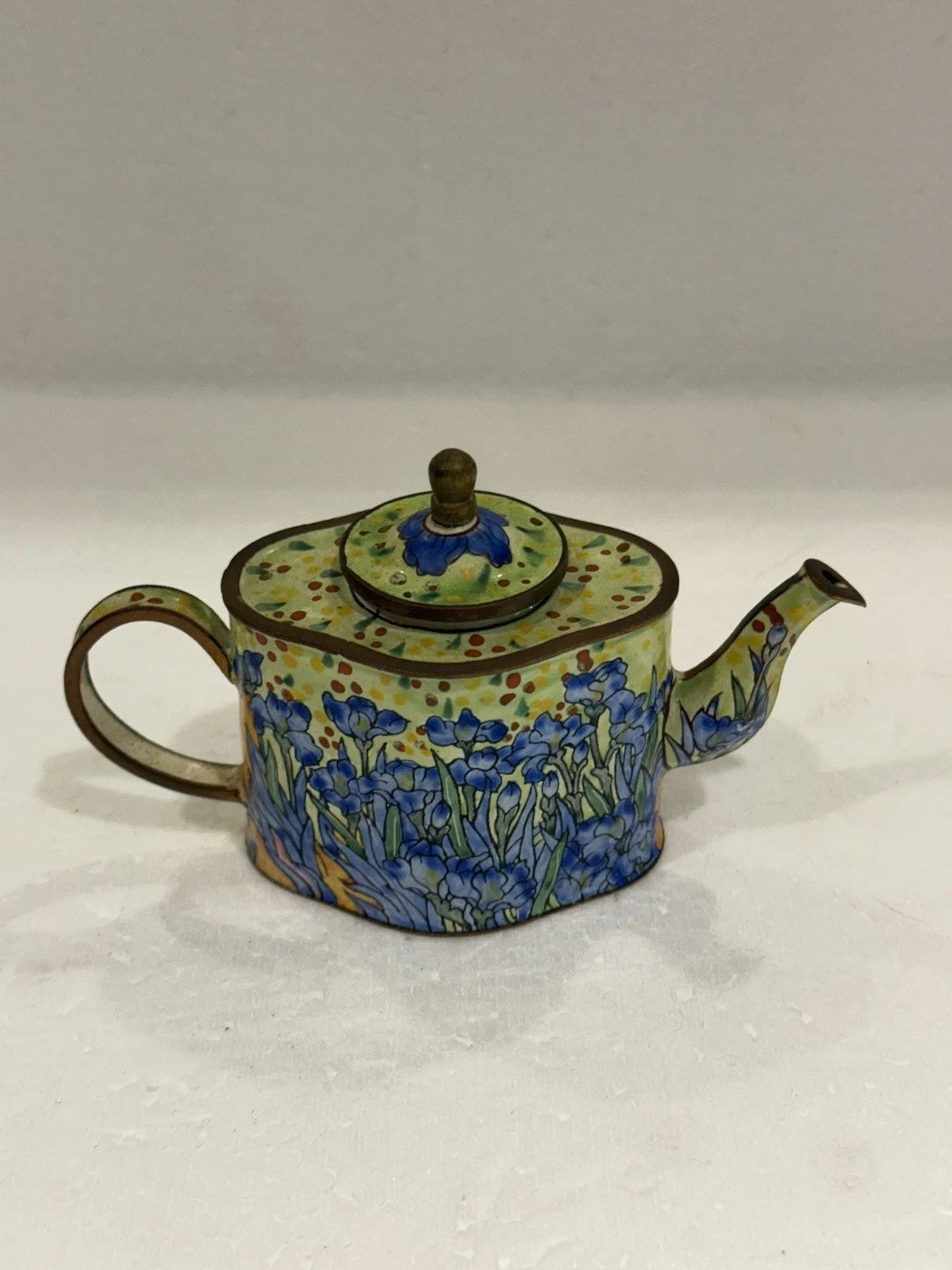 Miniature Teapot Enamel By Kevin Chen Vincent Van Gogh Irises