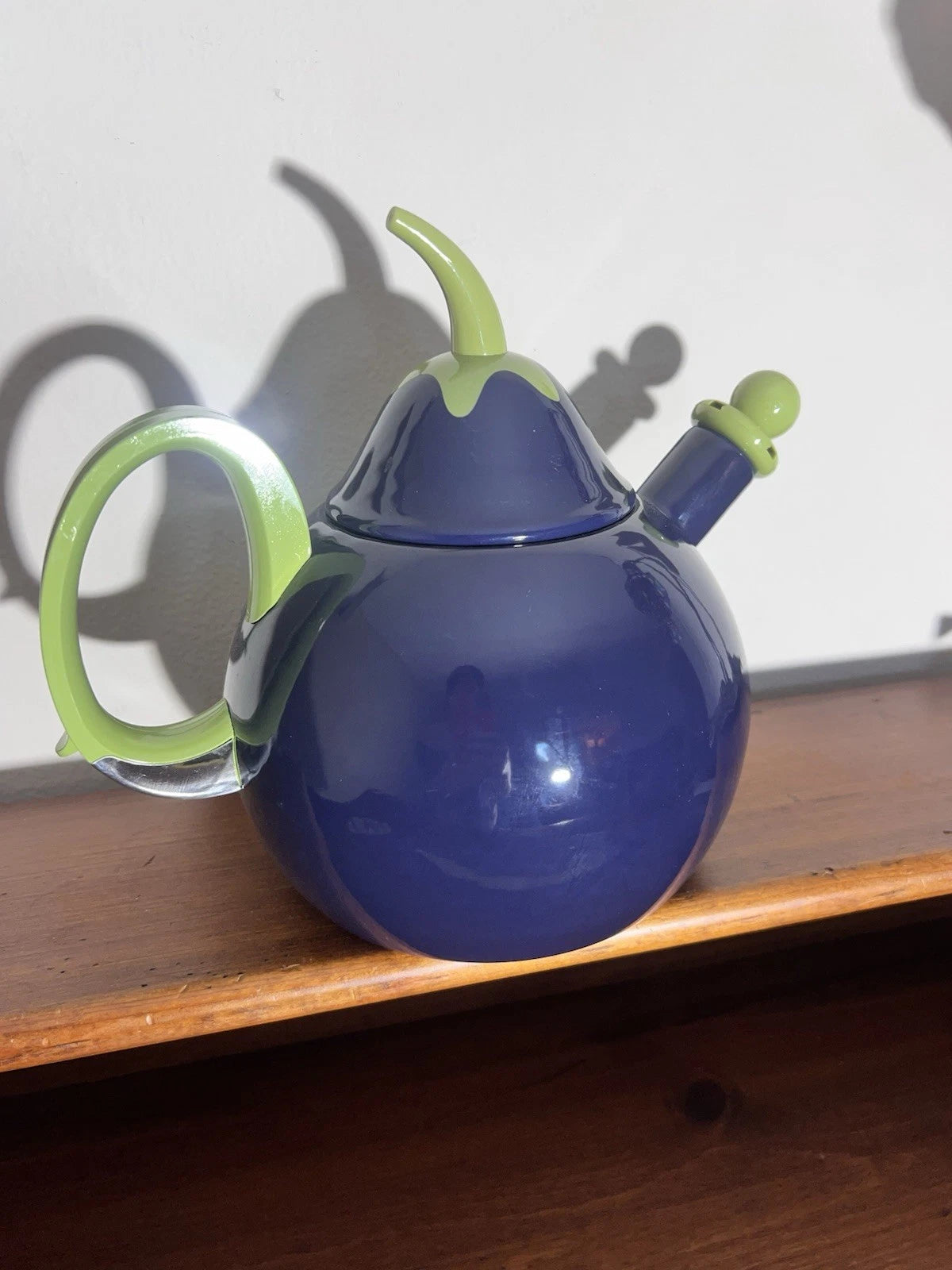VTG Copco Eggplant Enamel  Tea Kettle,Teapot, Blue Green~Lid & Spout~ PRETTY!!
