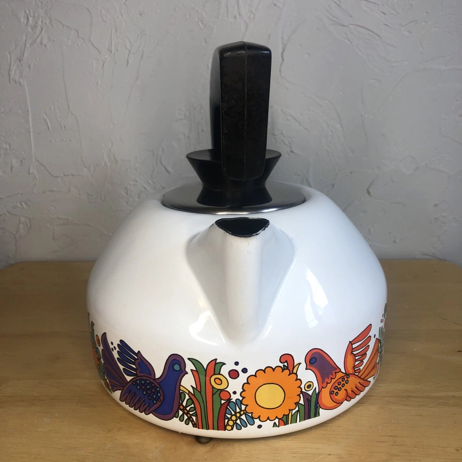Vintage MCM Villeroy & Boch ACAPULCO Enamel Kettle Stove Top RETRO Teapot