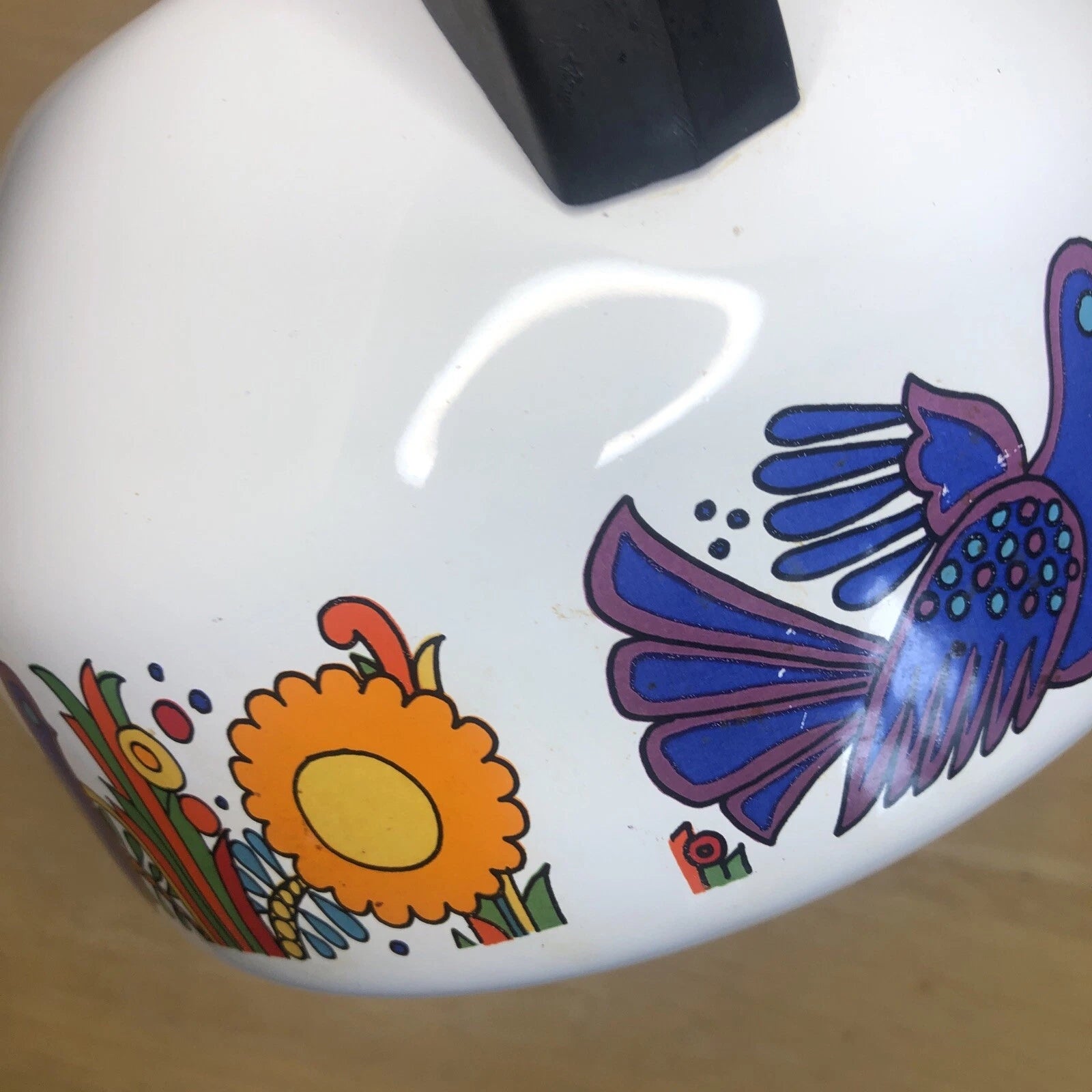 Vintage MCM Villeroy & Boch ACAPULCO Enamel Kettle Stove Top RETRO Teapot