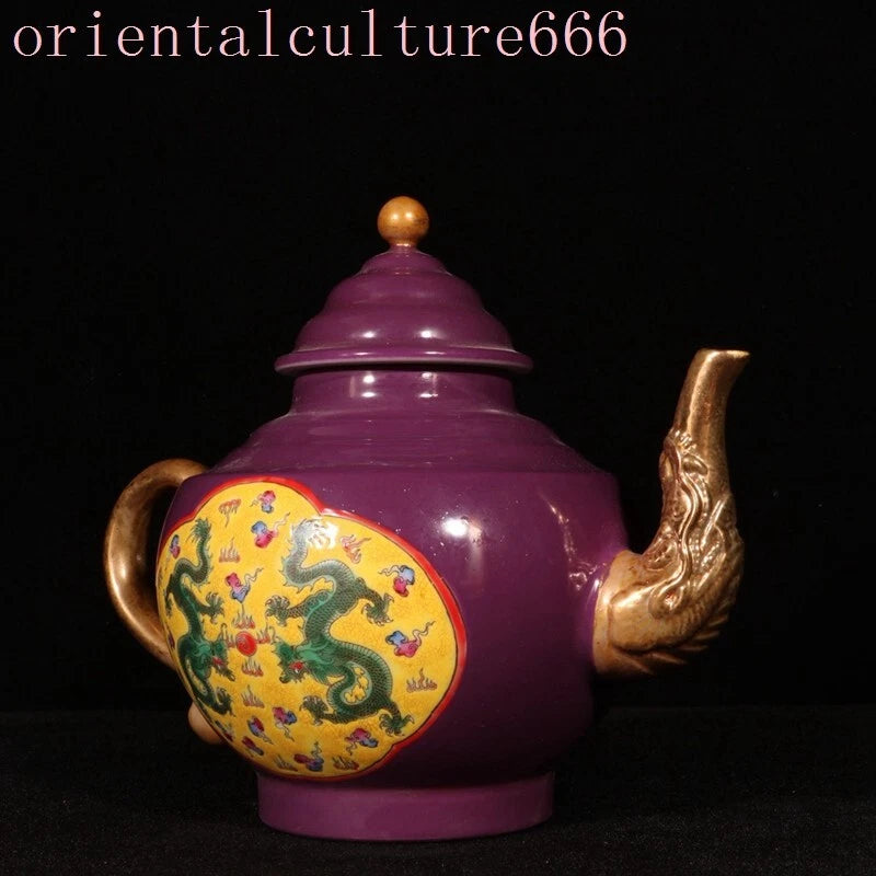 China Dynasty cloisonne enamel porcelain gilt dragon Pattern Tea makers Tea Pot