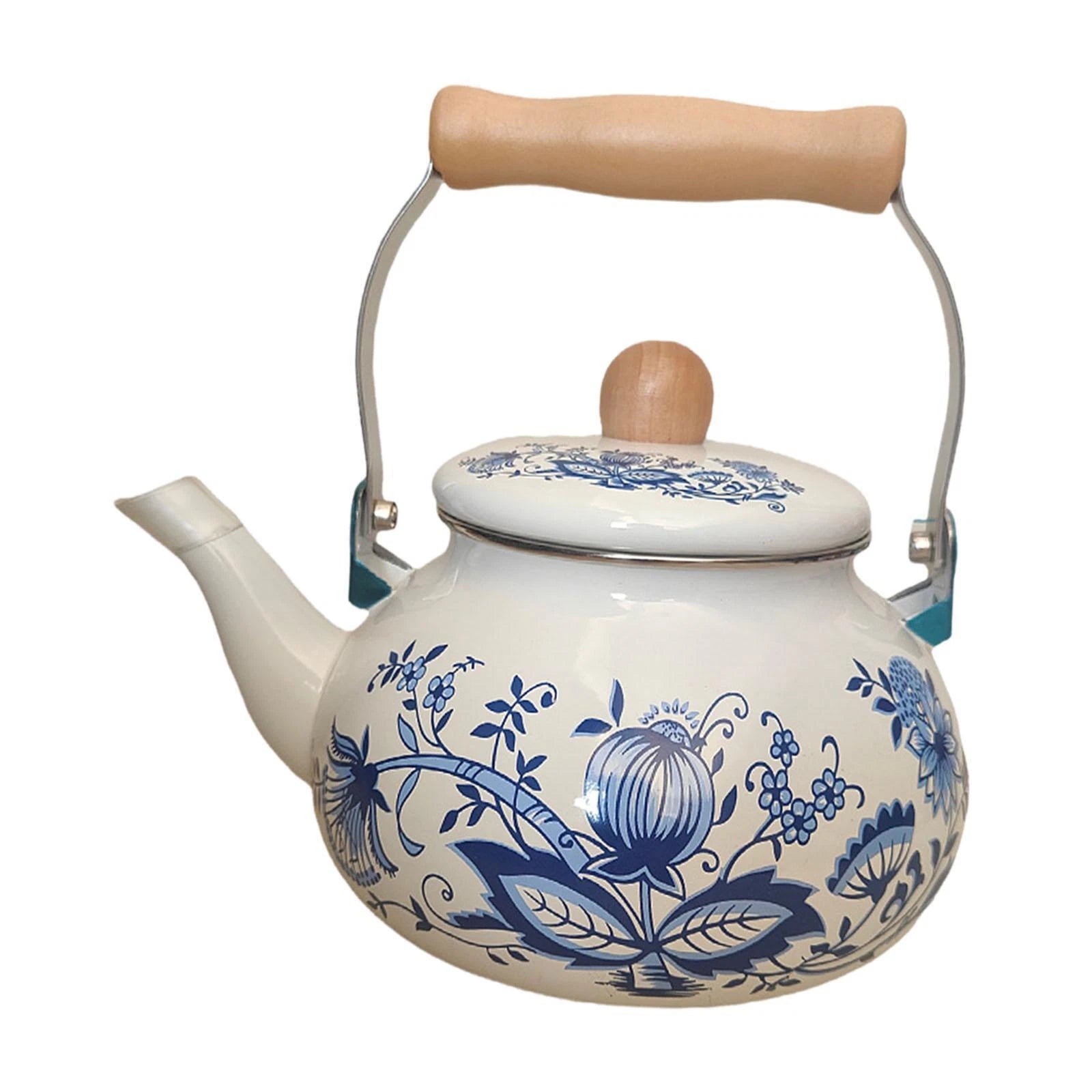Enamel Teapot 2.5L Sturdy Porcelain Tea Pot for Home Kitchen Decor Hot Water