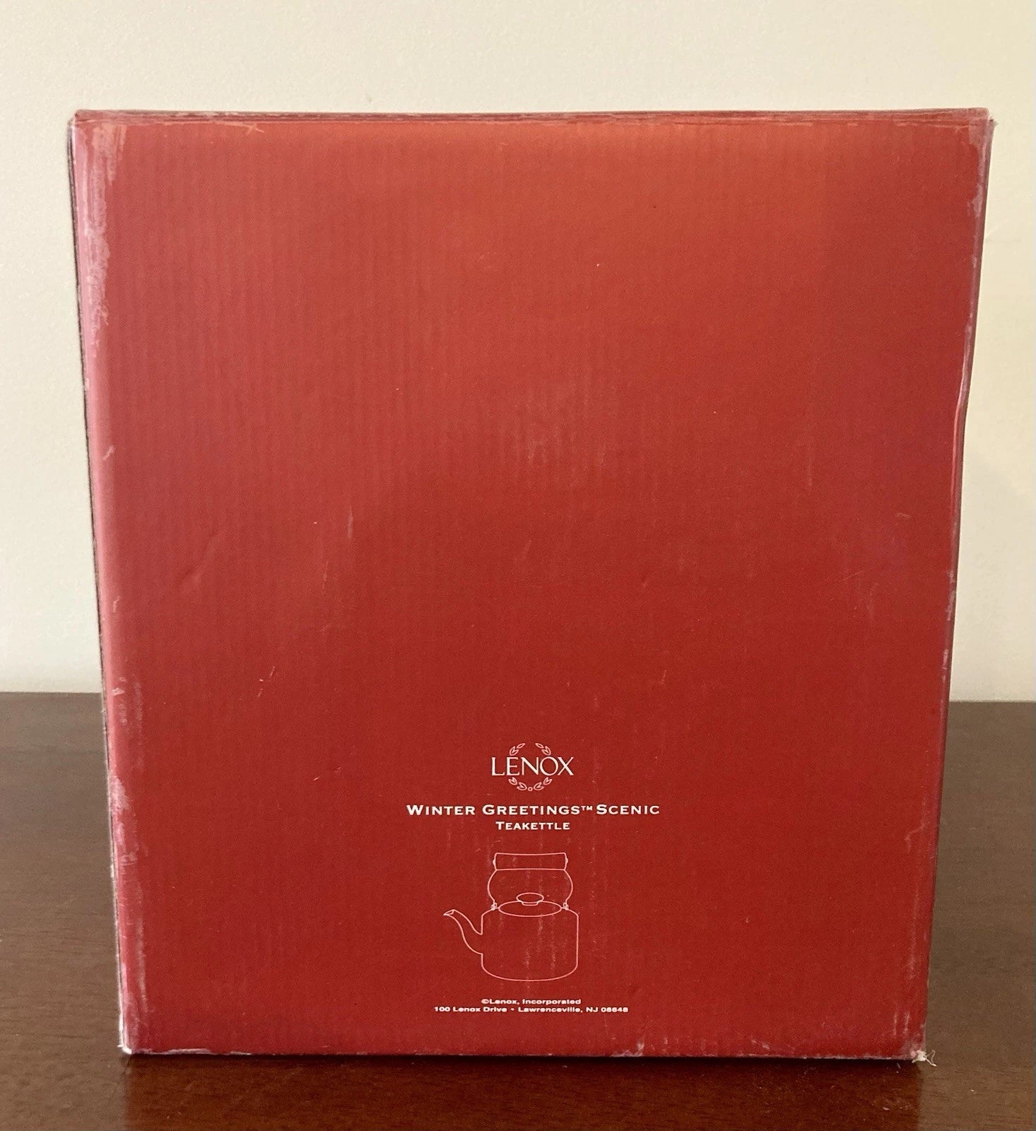 Lenox Winter Greetings Scenic Tea Kettle Enamel Cardinals NEW IN BOX!