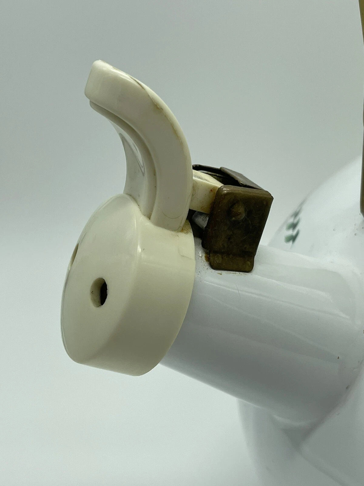 VTG MIKASA ENAMELED METAL TEA POT KETTLE FLOWERS BRASS KW001 SUMMER SYMPHONY