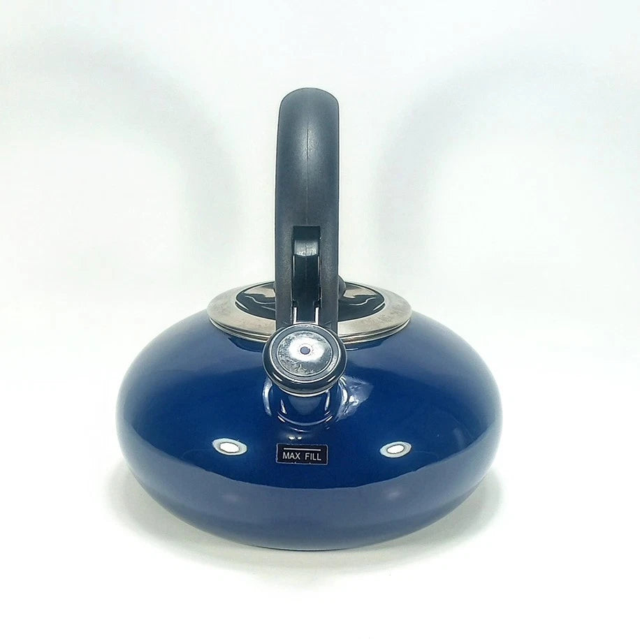 Copco Cobalt Blue Enamel Whistling Tea Kettle Teapot Copco 0704