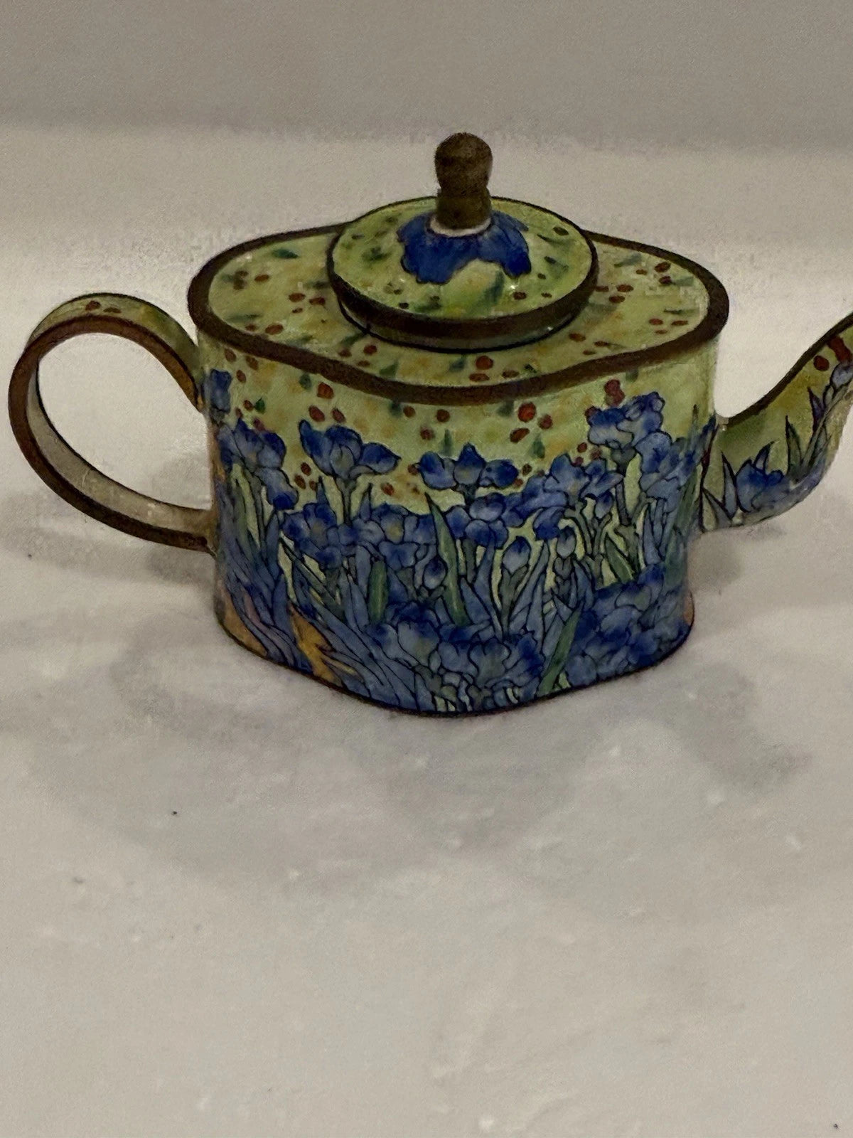 Miniature Teapot Enamel By Kevin Chen Vincent Van Gogh Irises
