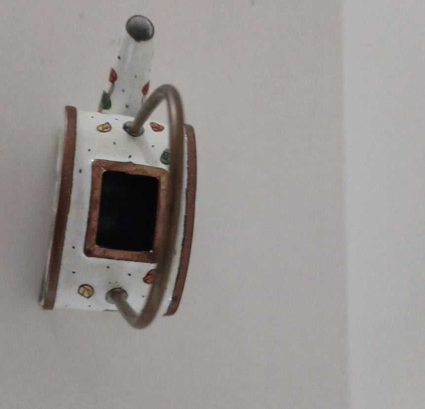 Miniature Empress Arts Enamel Teapot Tree Frog Foliage - Missing Lead