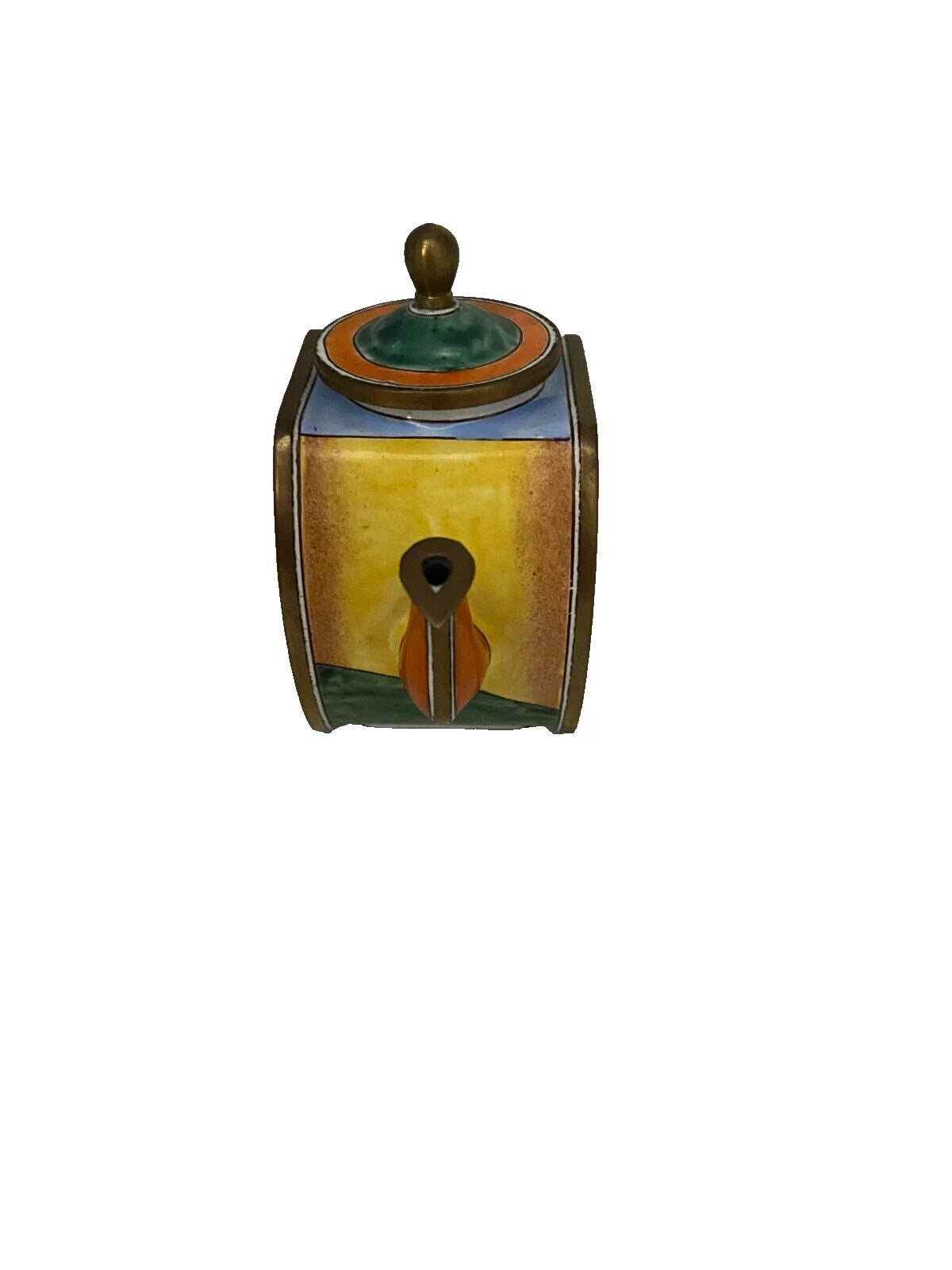 Enamel Lady with Hat Small Tea Pot by Kelvin Chen Signed