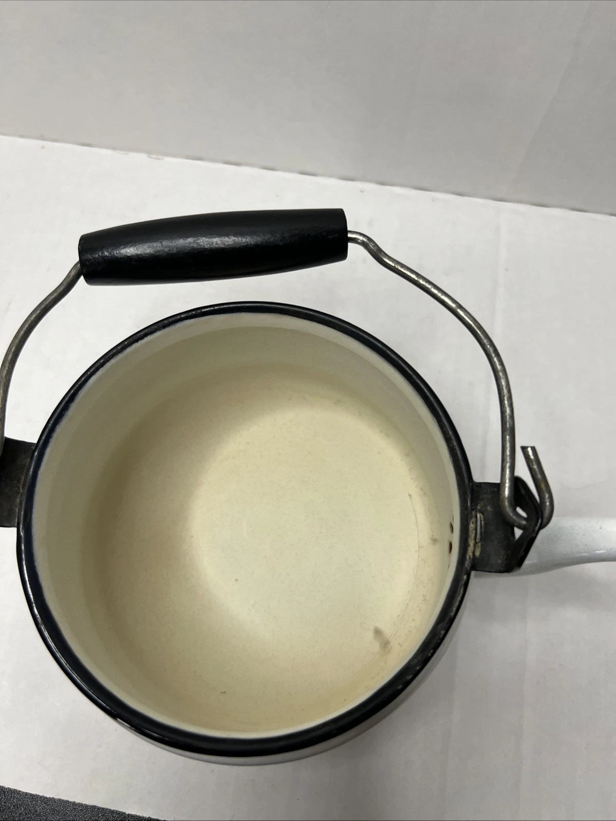 Swedish Berggren Enamel Kettle Teapot Scandinavian Folk Art Fruit W Lid Handle