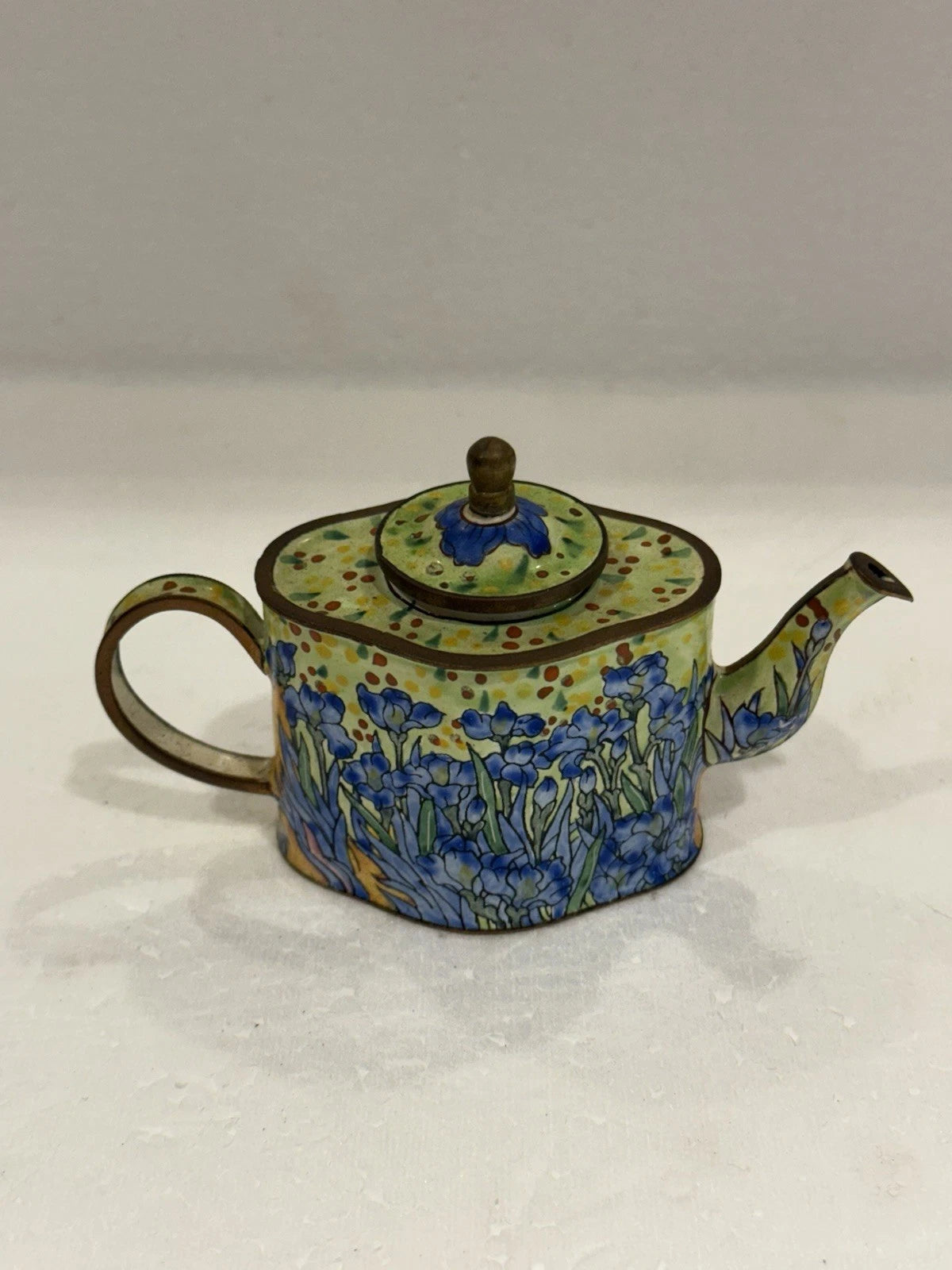 Miniature Teapot Enamel By Kevin Chen Vincent Van Gogh Irises