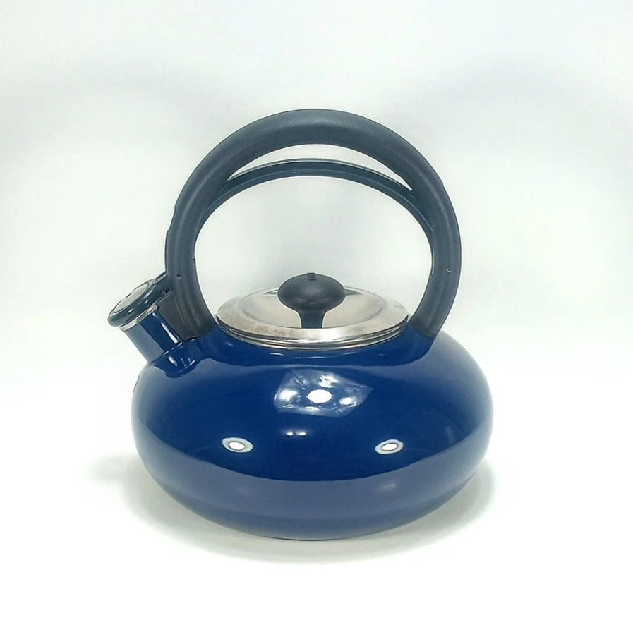 Copco Cobalt Blue Enamel Whistling Tea Kettle Teapot Copco 0704
