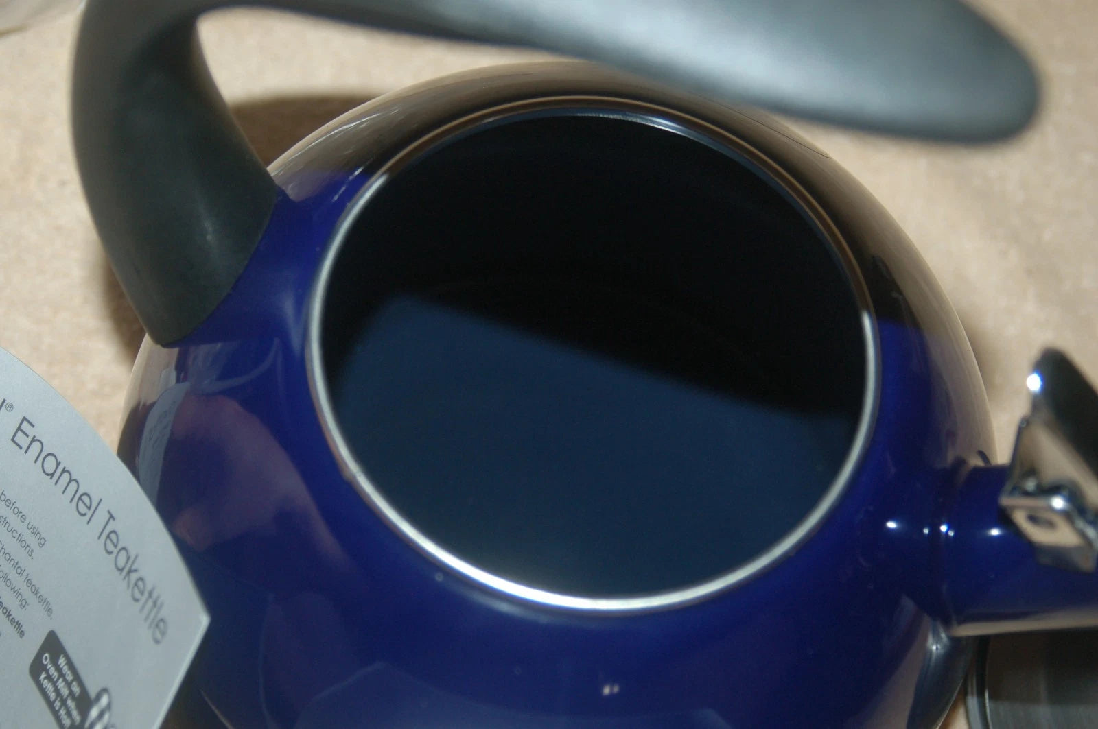 Chantal Enamel On Steel Whistling Teakettle Cobalt Navy Blue New in Open Box 2qt