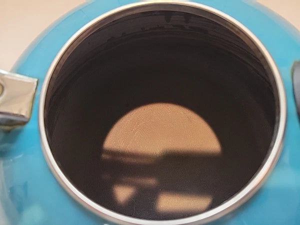 VTG Chantal Aquamarine Blue Turquoise Enamel on Steel Whistling Tea Pot Kettle