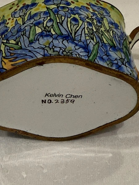 Miniature Teapot Enamel By Kevin Chen Vincent Van Gogh Irises