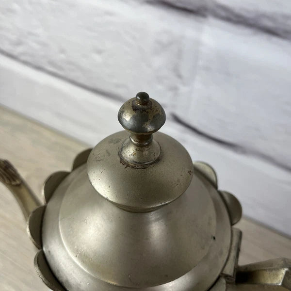 Victorian Pewter Enamelware Teapot & Tea Caddy Sugar Bowl Manning Bowman? Castle