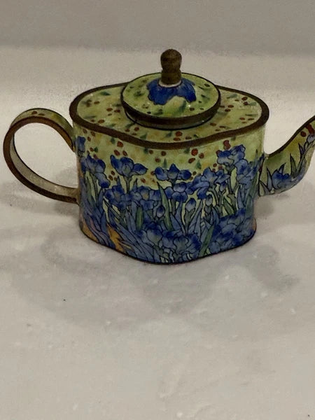 Miniature Teapot Enamel By Kevin Chen Vincent Van Gogh Irises