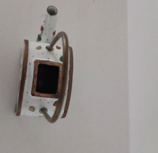 Miniature Empress Arts Enamel Teapot Tree Frog Foliage - Missing Lead