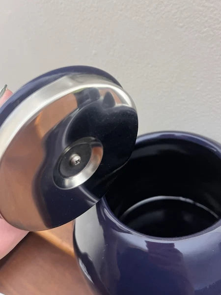 VTG Copco Eggplant Enamel  Tea Kettle,Teapot, Blue Green~Lid & Spout~ PRETTY!!