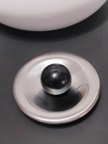 Vintage MIKASA Garden Harvest 2.5qt Whistling Tea Kettle Pot Stovetop Enamelware