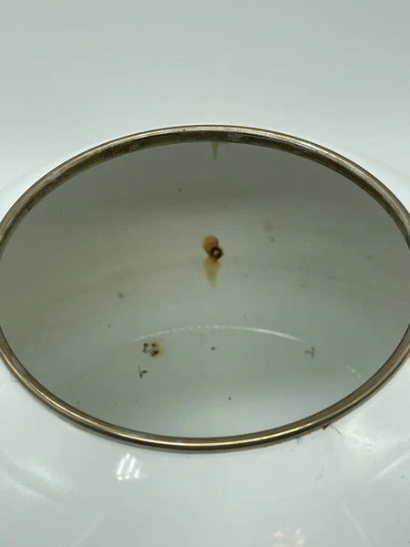 VTG MIKASA ENAMELED METAL TEA POT KETTLE FLOWERS BRASS KW001 SUMMER SYMPHONY