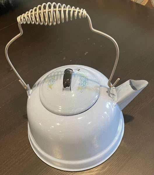 Tea Kettle Vintage Porcelain Butterfly