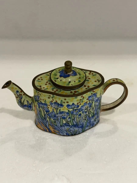 Miniature Teapot Enamel By Kevin Chen Vincent Van Gogh Irises