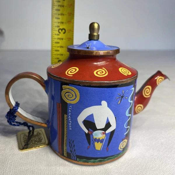 Charlotte Di Vita Bass Drummer Minature Teapot Enamel Numbered