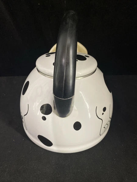 Whistle Teapot Kamenstein Dalmatian Dog Kettle Tea White 1980s Great Shape!