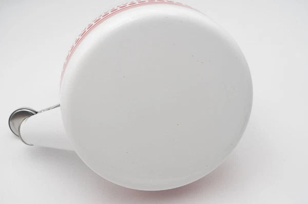 Chantal Enamel on Steel Sven Whistling Tea Kettle White Red Dot Pattern