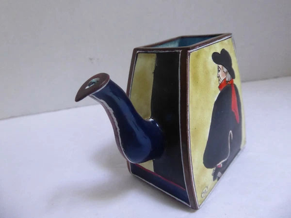 Miniature Charlotte Di Vita Enamel Teapot Toulouse Lautrec's Swordsman