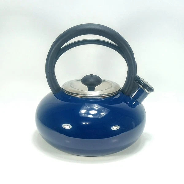 Copco Cobalt Blue Enamel Whistling Tea Kettle Teapot Copco 0704