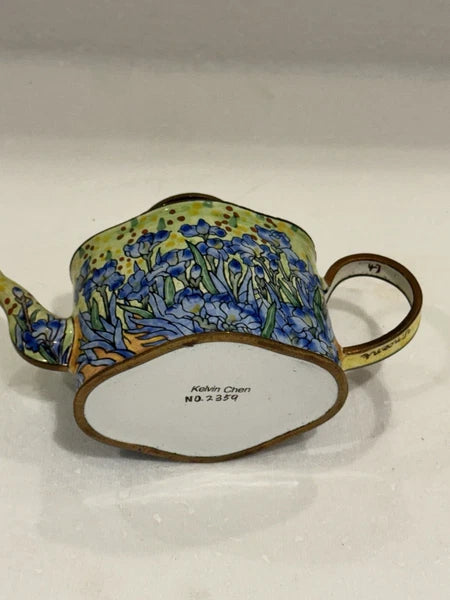 Miniature Teapot Enamel By Kevin Chen Vincent Van Gogh Irises