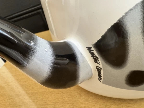 Vtg Martin Leman Cat Enamel Tea Kettle Pot Farmhouse Rustic Retro Bold Print