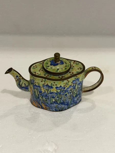 Miniature Teapot Enamel By Kevin Chen Vincent Van Gogh Irises