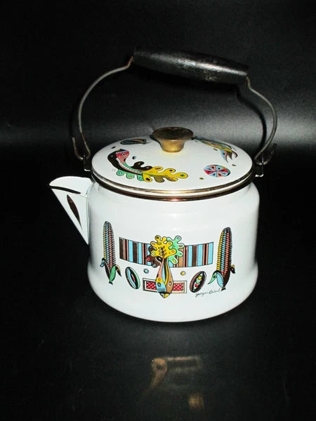 Vintage George Briard Enamel Teapot-Indian Corn