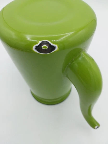 Vintage Mid Century Green Enamel Small Coffee pot with no lid