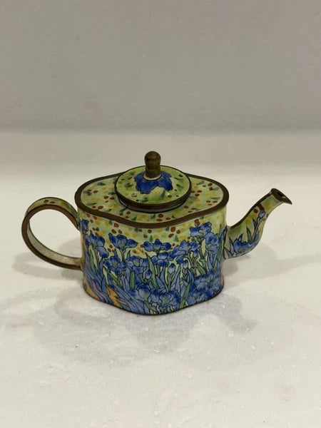 Miniature Teapot Enamel By Kevin Chen Vincent Van Gogh Irises