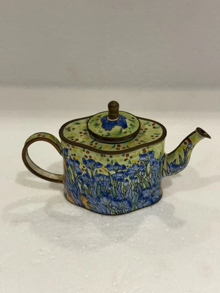 Miniature Teapot Enamel By Kevin Chen Vincent Van Gogh Irises