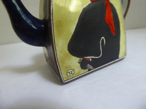 Miniature Charlotte Di Vita Enamel Teapot Toulouse Lautrec's Swordsman