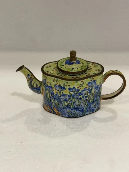 Miniature Teapot Enamel By Kevin Chen Vincent Van Gogh Irises